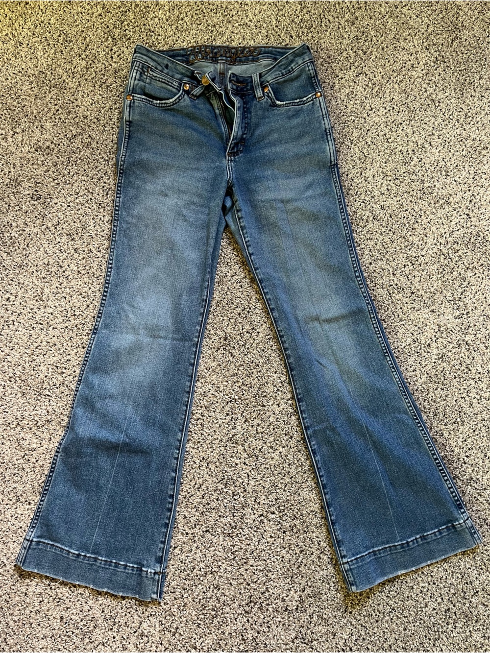 Mid Wash Blue High-Rise Flare Jeans